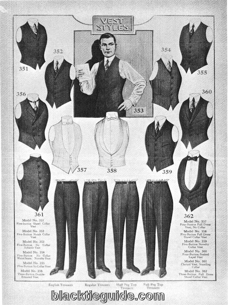 1920 American dinner jacket waistcoat incorrectly described as full dress 